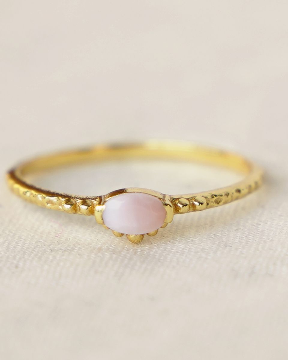 f ring size 52 pink opal 3x5mm oval dots g pl