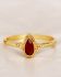 f ring size 52 red jasper drop with triple dots gold pl