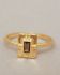 f ring size 56 tablet gem small quartz gold plated