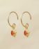 FF - Earring hanging Guarani red agate 3mm round g.pl