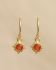 FF - Earring hanging Guarani red agate 3mm round g.pl