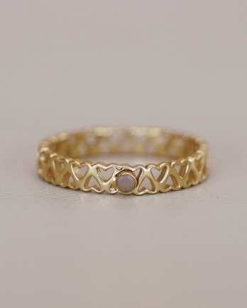 FF - Ring Adorle size 52 band with peach moonstone g.pl FF - Ring Adorle size 52 band with peach moonstone g.pl