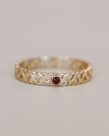 FF - Ring Adorle size 54 band with garnet g.pl FF - Ring Adorle size 54 band with garnet g.pl