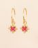 G - Earring Adelise hanging 3mm square dark ruby g.pl