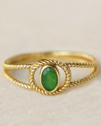 G - Ring size 50 green jade g. pl. G - Ring size 50 green jade g. pl.