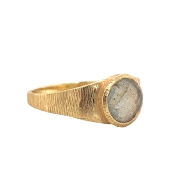 g ring size 52 8mm labradorite signet gold plated