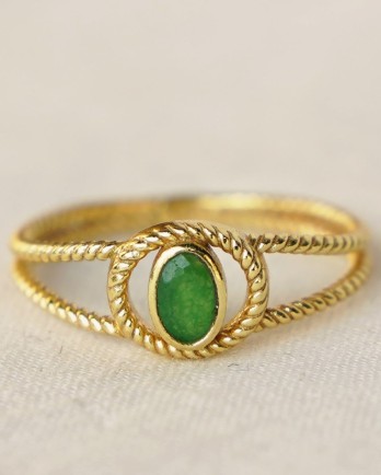 G - Ring size 52 green jade g. pl.