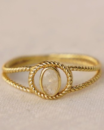 G - Ring size 52 rainbow moonstone g. pl. G - Ring size 52 rainbow moonstone g. pl.