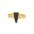 g ring size 52 shark shape black agate gold plated