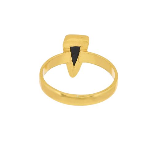 gg ring size 52 shark shape black agate gold plated