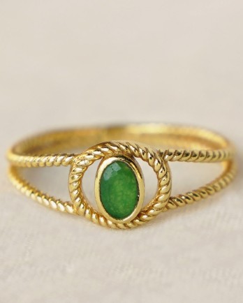 G - Ring size 56 green jade g. pl.