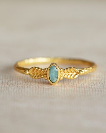GG - Ring Adoré size 54 oval amazonite with leaves g.pl.