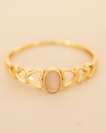 GG - Ring Adorle size 52 oval peach mst. with hearts g.pl GG - Ring Adorle size 52 oval peach mst. with hearts g.pl