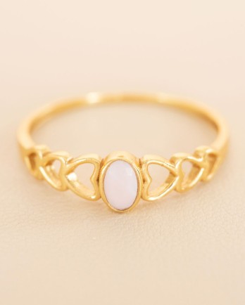 GG - Ring Adorle size 56 oval pink opal with hearts g.pl GG - Ring Adorle size 56 oval pink opal with hearts g.pl