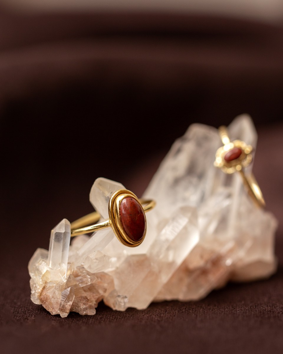 gg ring size 52 bree with 4x10mm red jasper gpl