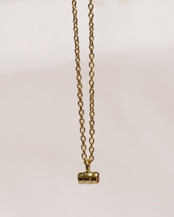 HH - Collier 45cm tiger eye tonnetje gold plated