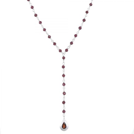 HH - collier garnet beads with drop