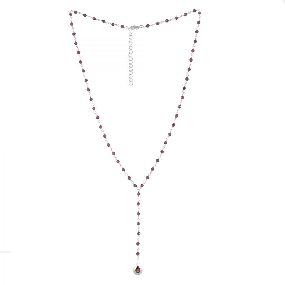 hh collier garnet beads with drop