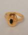 h ring size 52 15x10 old timer black agate gold plated