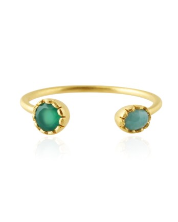 H - Ring size 54 amazonite and green onyx g.pl