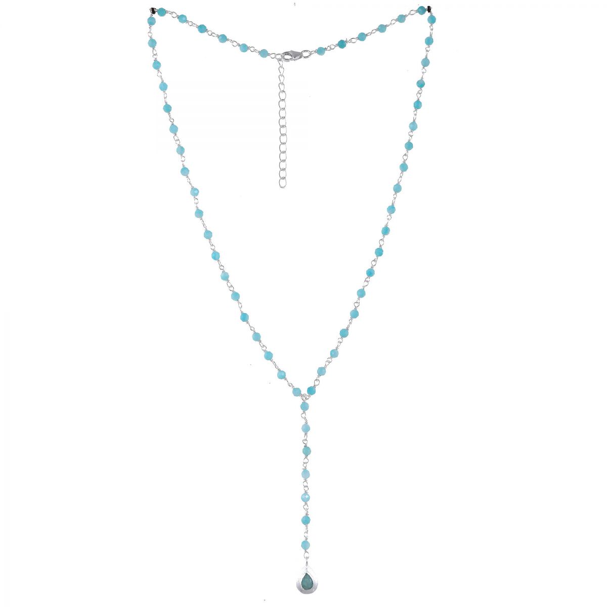 hh collier amazonite beads with drop