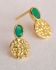 hh earring aline stud oval green agate vertical coin gpl