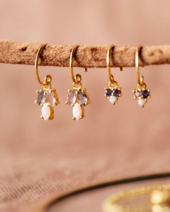 HH - Earring hanging Alphard amethyst 2mm round g.pl