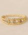HH - Ring size 50 peach m.stone 2mm triple and wave g. pl.