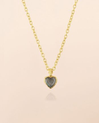 I - Collier 45cm Thebe stone 3x3mm heart
