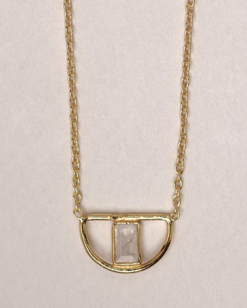 II - collier egypt filigree white moonstone gold plated