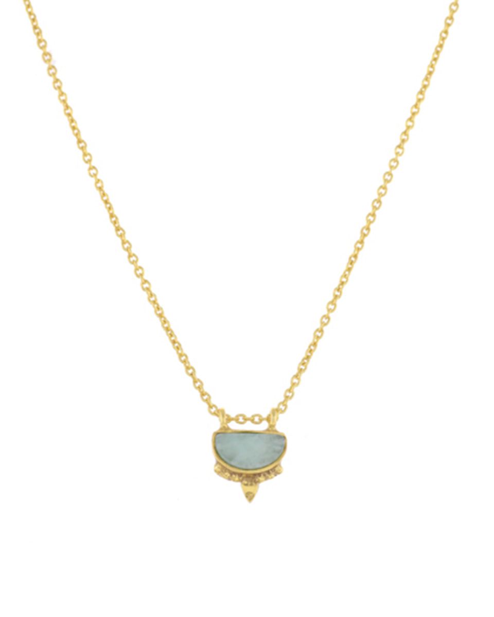 ii collier etnic moon with amazonite gold plated
