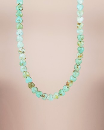 I - Collier green opal hearts HT