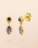 I - Earring stud Corvus amethyst 25x5mm marquise g.pl