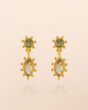 I - Earring stud Corvus citrine 2,5x5mm marquise g.pl