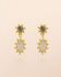 I - Earring stud Corvus peach moonst. 25x5mm marquise g.pl