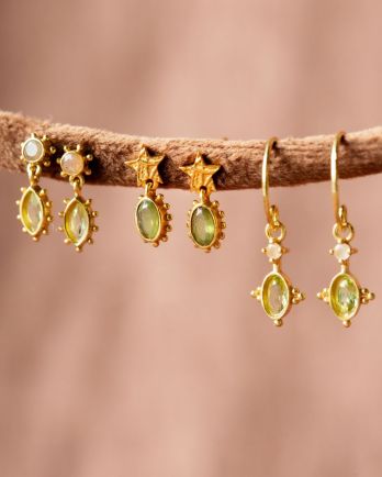 I - Earring stud Corvus peridot 2,5x5mm marquise g.pl