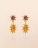 I - Earring stud Corvus red agate 25x5mm marquise g.pl