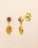 I - Earring stud Corvus red agate 25x5mm marquise g.pl