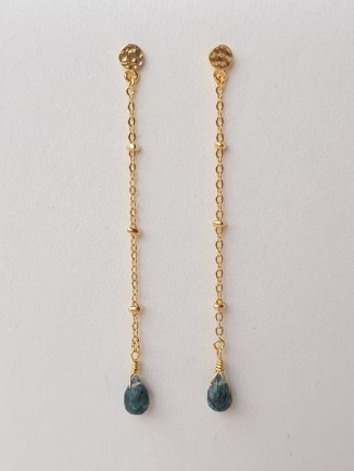 I - Earring Tulip drop moss agate g.pl