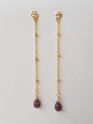 I - Earring Tulip drop red jasper g.pl I - Earring Tulip drop red jasper g.pl