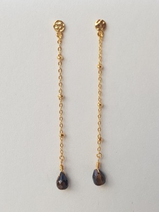 I - Earring Tulip drop tiger eye g.pl