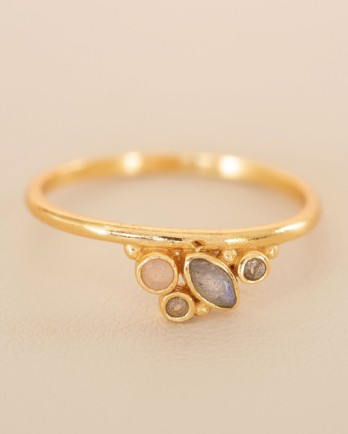 I - Ring Asay size 56 rocks labr.+peach mst.+sm. q. g.pl I - Ring Asay size 56 rocks labr.+peach mst.+sm. q. g.pl