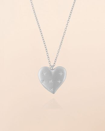 II - Collier 60cm Amalthea big heart with stars
