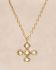 k collier cross pearl gold plated