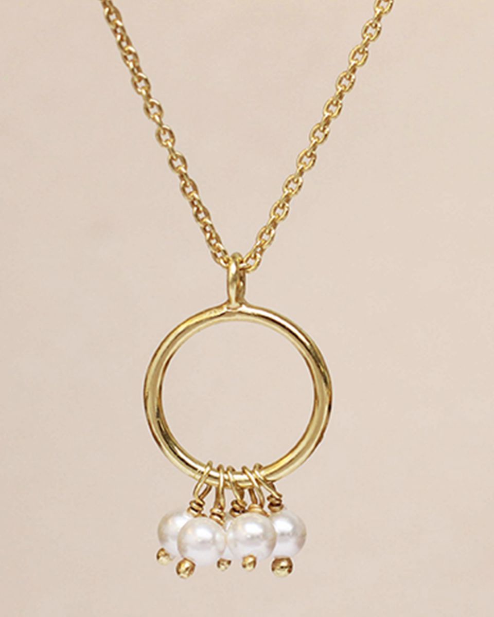 k collier cute pearls gold plated