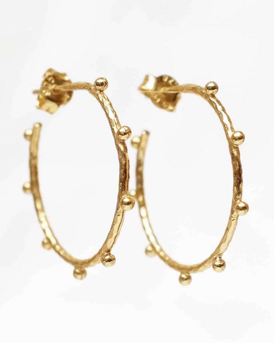 k earring 28mm handcraft hoop gold plated