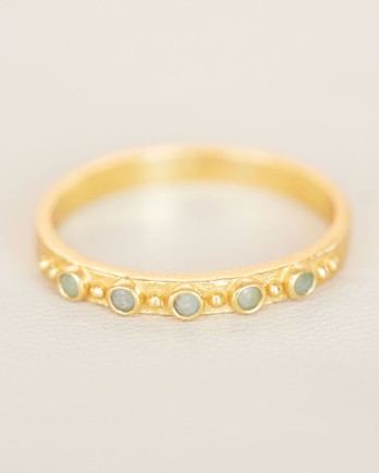 J - Ring Arcene size 56 5 stones 1,5mm amzonite g.pl