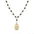 lcollier black agate beads with handcraft drop gold plated