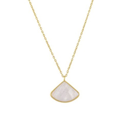 L - collier fancy moonstone 55cm gold plated