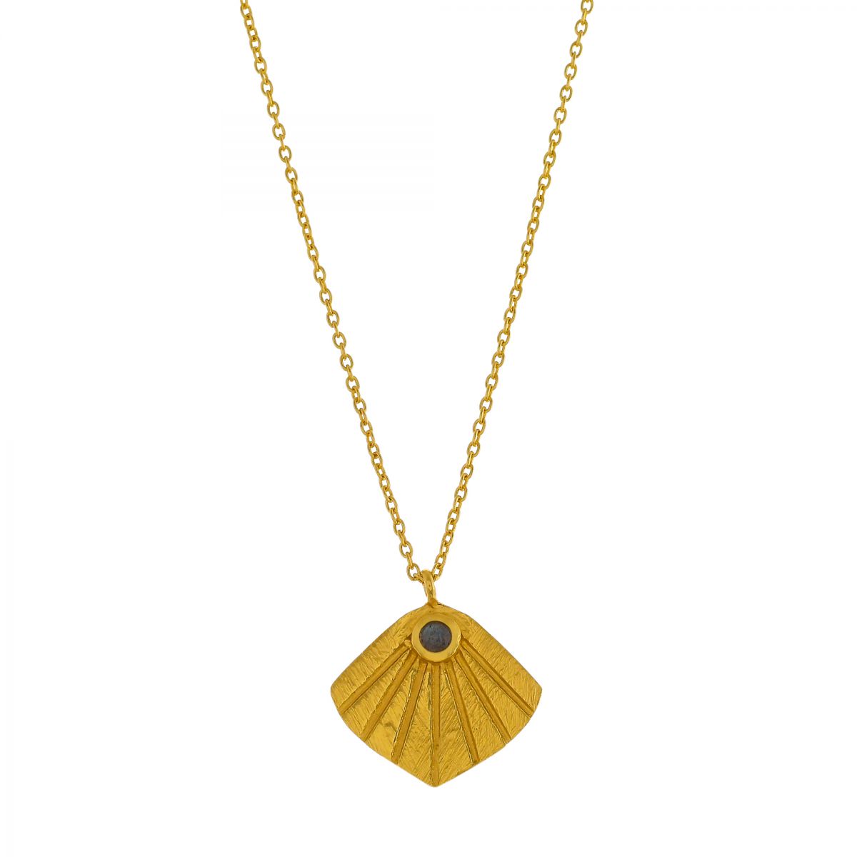 l collier flabelleta with labradorite 55cm gold plated